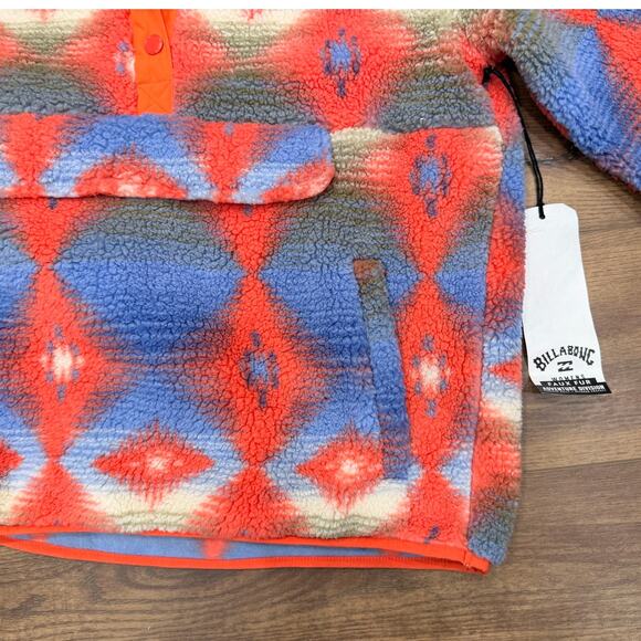 Billabong Switchback Pullover Fleece Jacket in Campfire Print Size Large - Picture 5 of 11